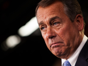 House Leader John Boehner Holds Press Briefing At The Capitol