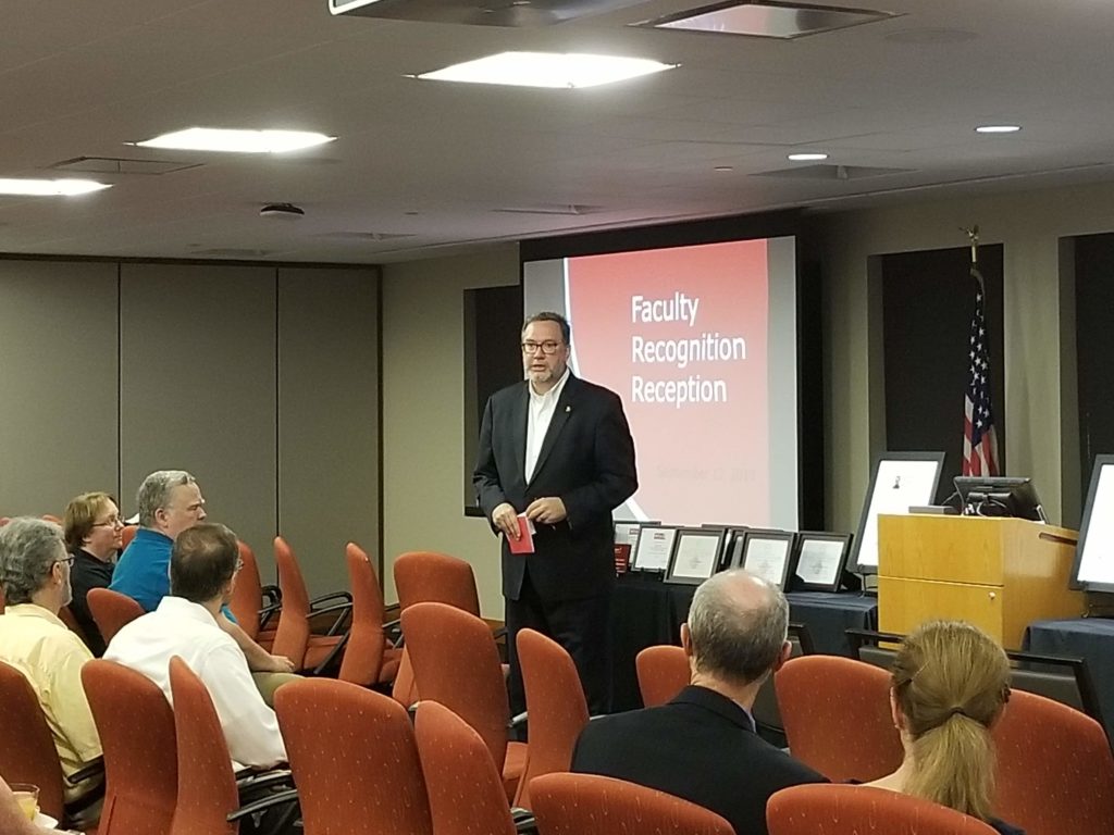 Sinclair President Steve Johnson at the Faculty Awards 2019