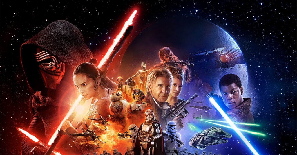 Movie poster of "Star Wars: The Force Awakens". WALT DISNEY STUDIOS MOTION PICTURES